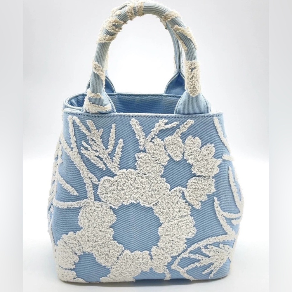 Prada Milano CELESTE BIAN SKY BLUE DRILL Blue & White Women's Bag crossbody bag - Picture 13 of 15